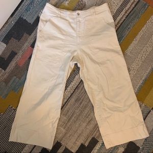 Madewell off white wide leg utility jeans